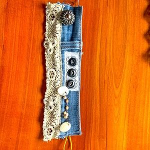 Distressed Denim Button Closure Cuff/Bracelet waistband Levi Jean’s.